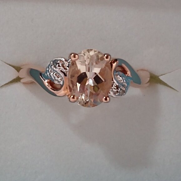 Genuine morganite ring, size 6 - Picture 3 of 9